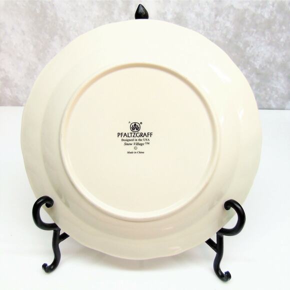 Pfaltzgraff Christmas Dinner Plate 11" Stoneware Snow Village Santa Snowman Barn - Picture 4 of 6